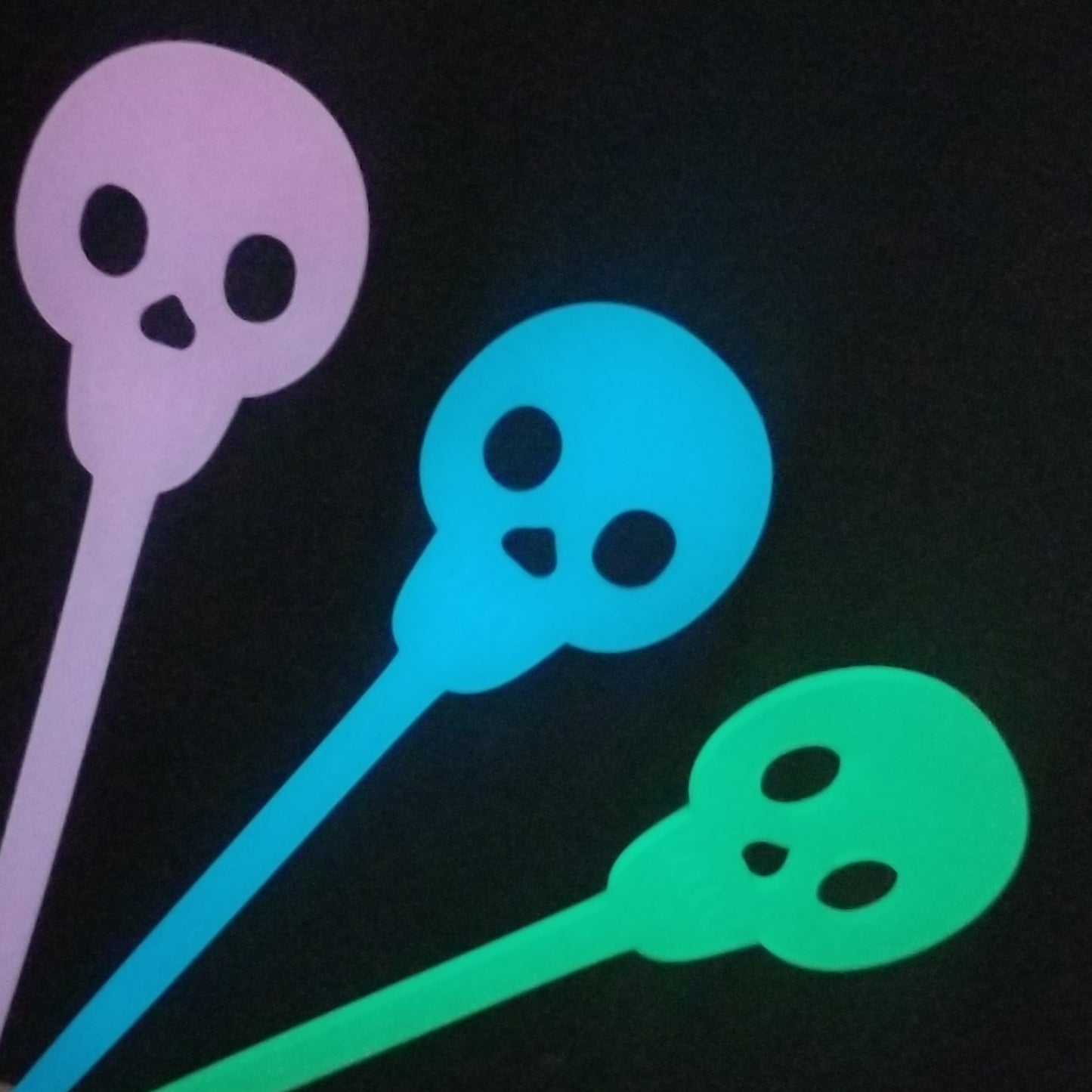 Glow in the Dark Acrylic Skull Shawl Sticks - Halloween 2023
