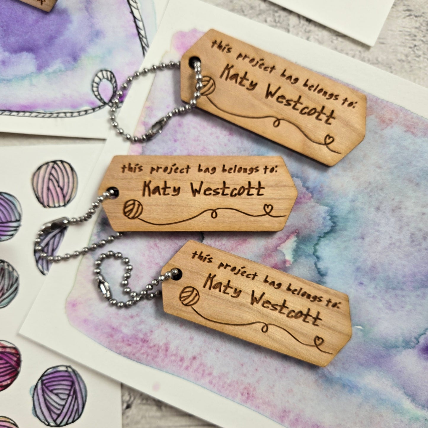 Advent Personalized Project Bag ID Tags - Set of 3 - Add On item for 2025 Advent & Countdown Calendar Pre Orders. NOT AVAILABLE FOR INDIVIDUAL SALE.