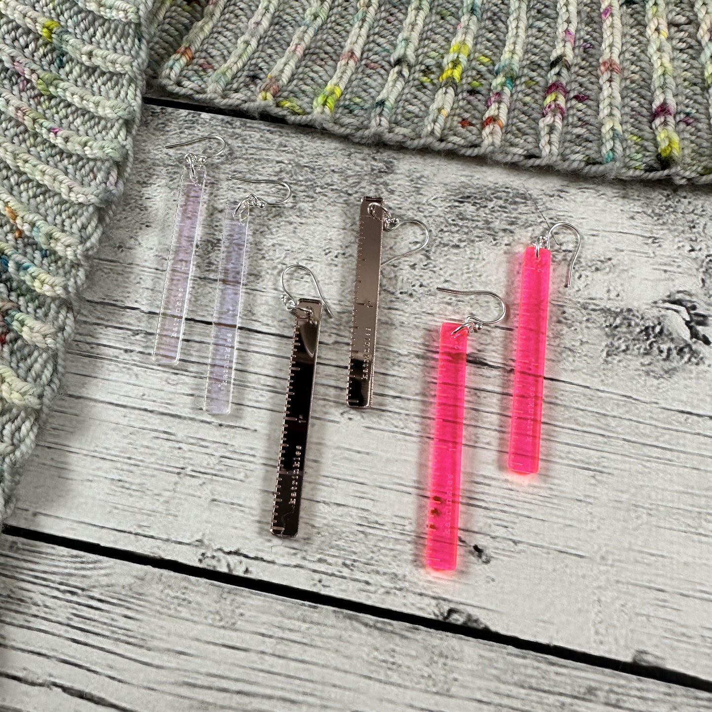 2" Ruler Earrings -Acrylic