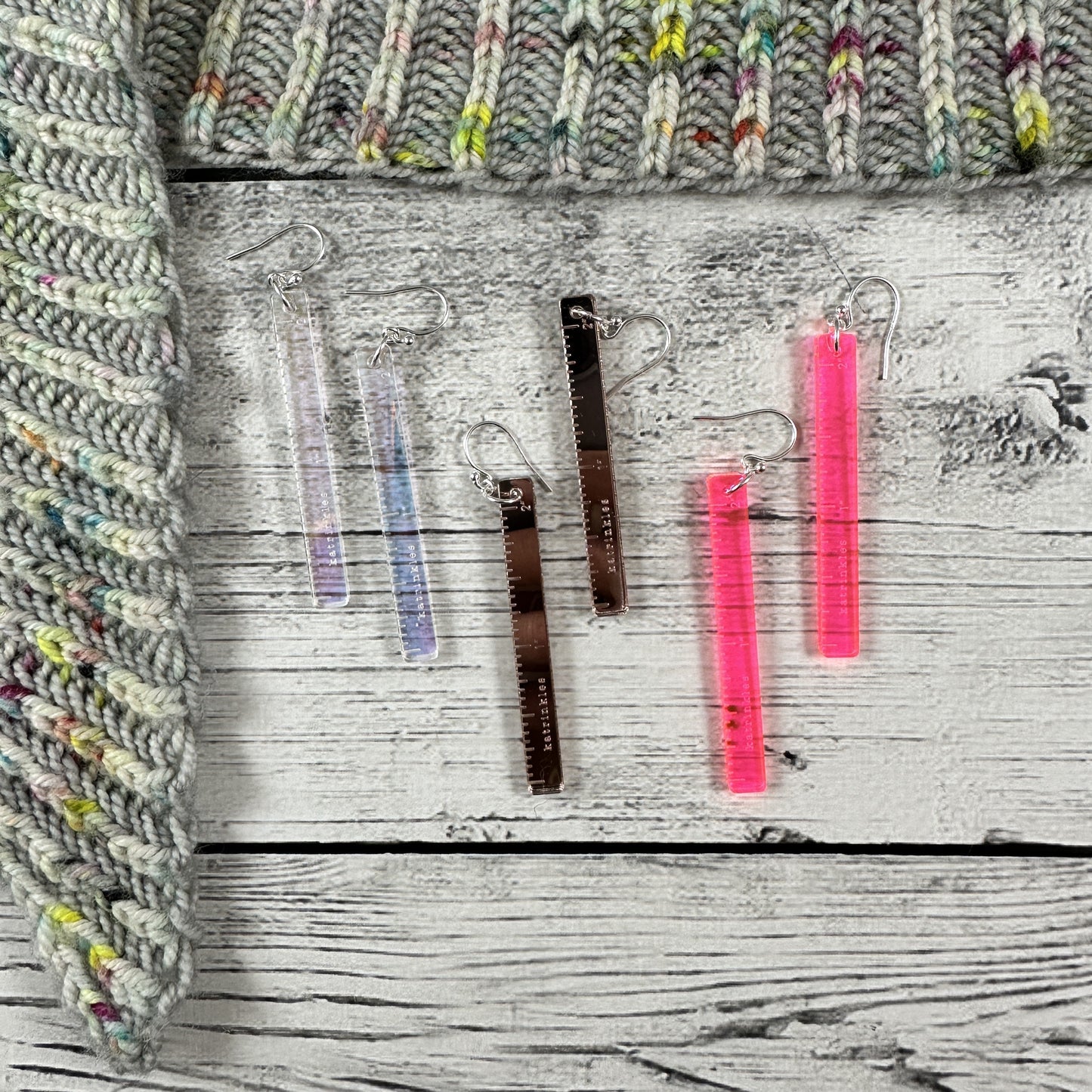 2" Ruler Earrings -Acrylic