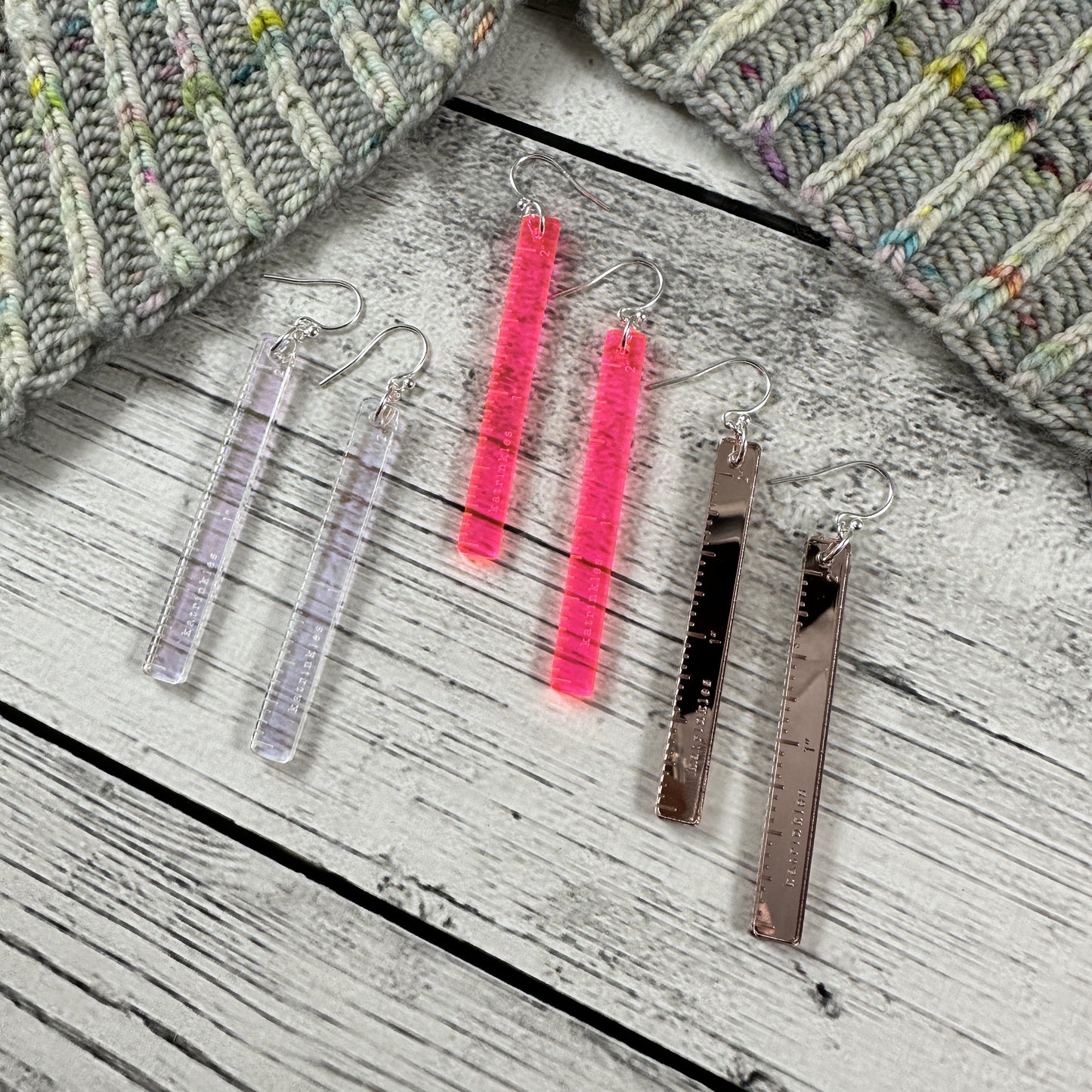 2" Ruler Earrings -Acrylic