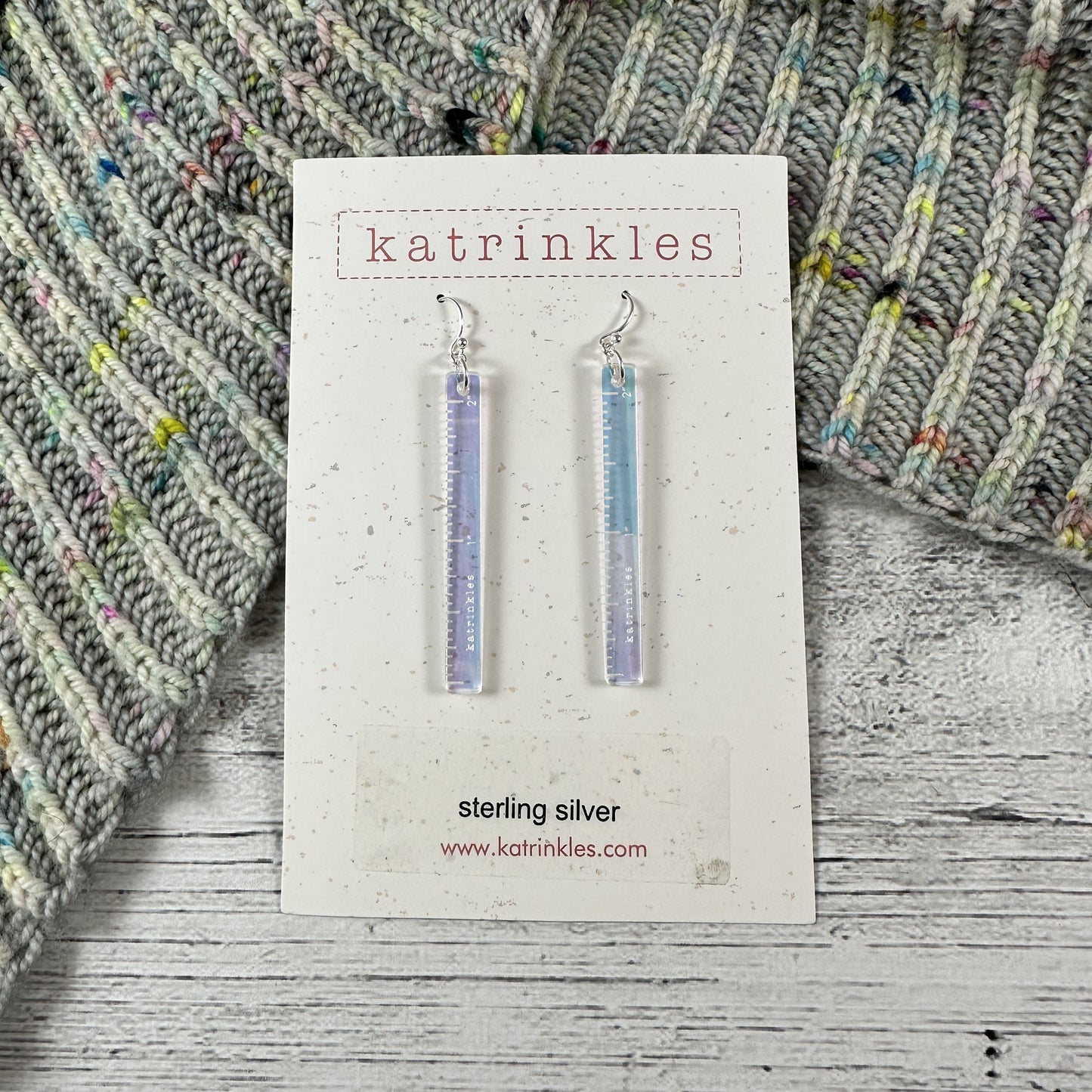 2" Ruler Earrings -Acrylic