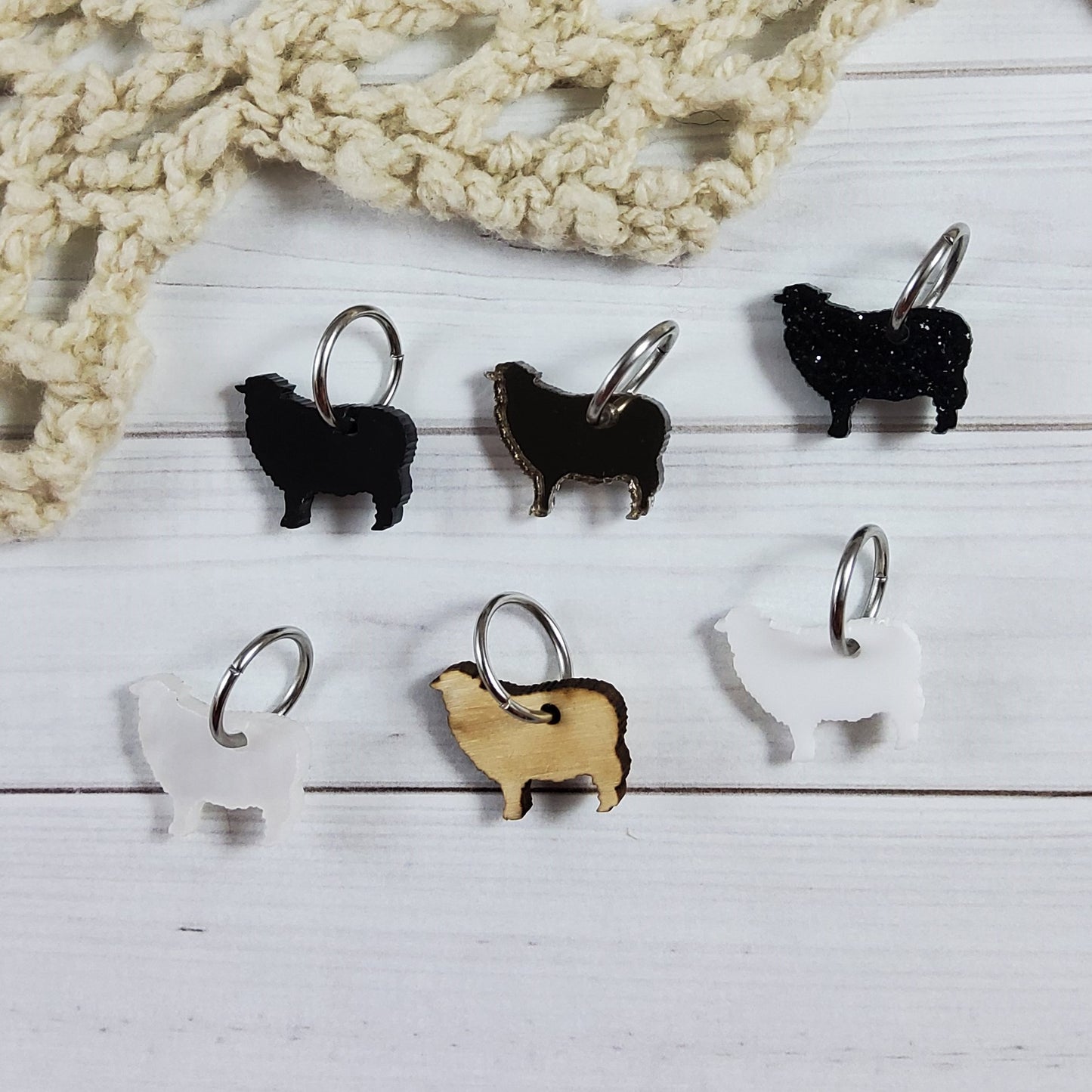 Acrylic Sheep Stitch Marker Set