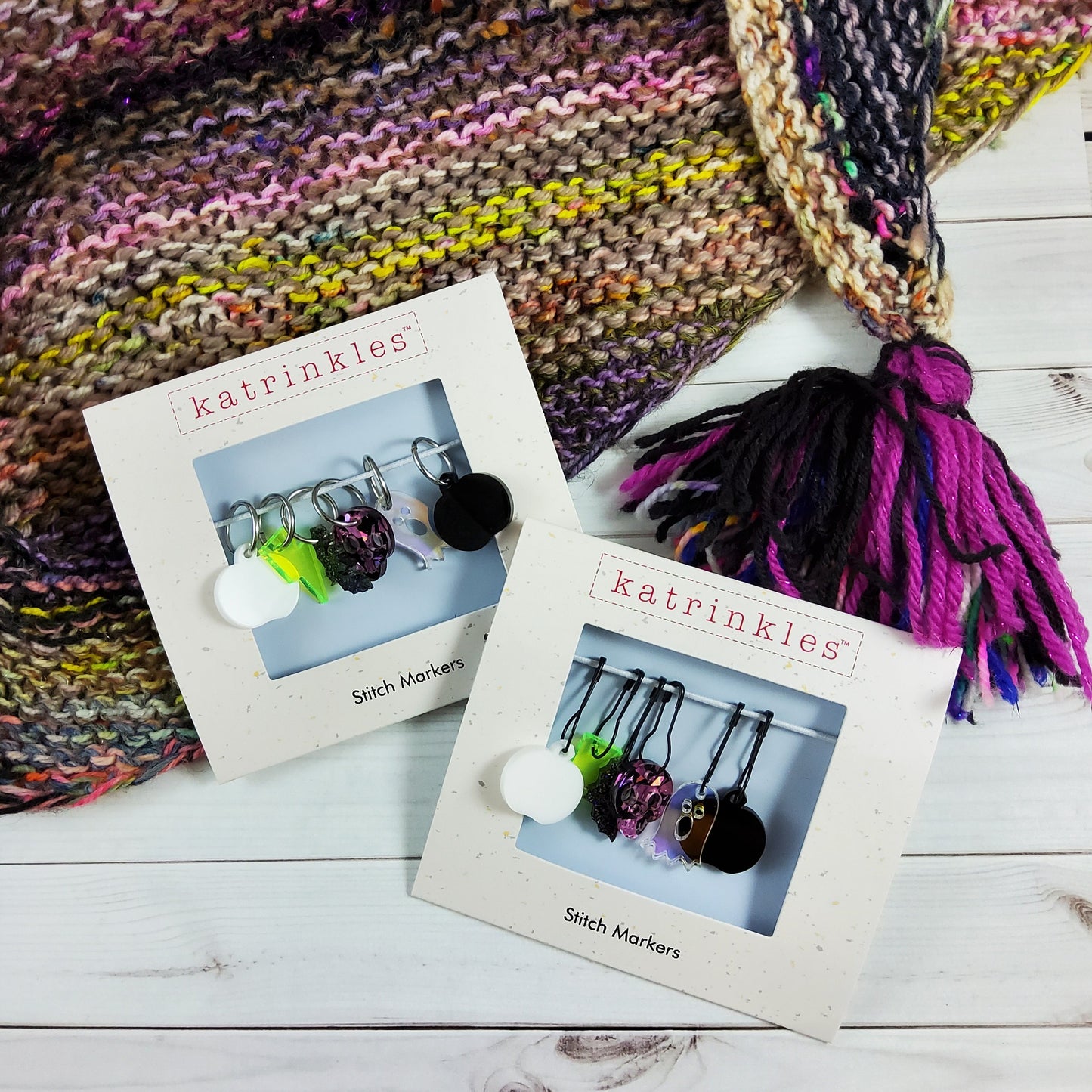 Katrinkles x Gotham.knits Spooky Halloween Stitch Marker Set