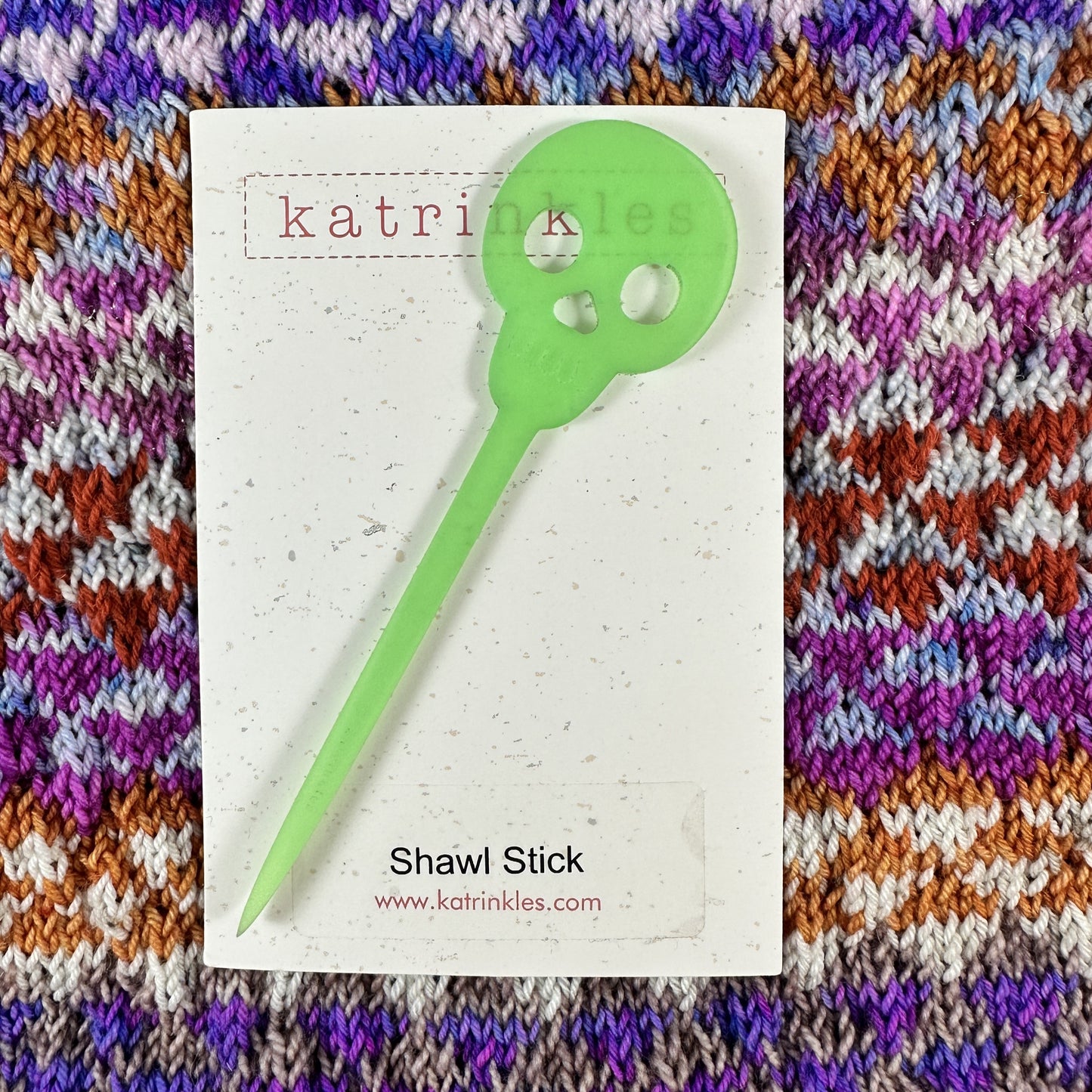 Glow in the Dark Acrylic Skull Shawl Sticks - Halloween 2023