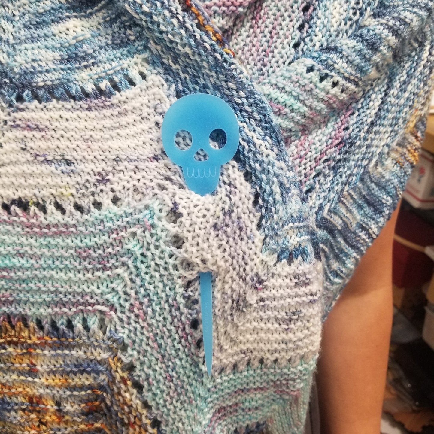 Glow in the Dark Acrylic Skull Shawl Sticks - Halloween 2023