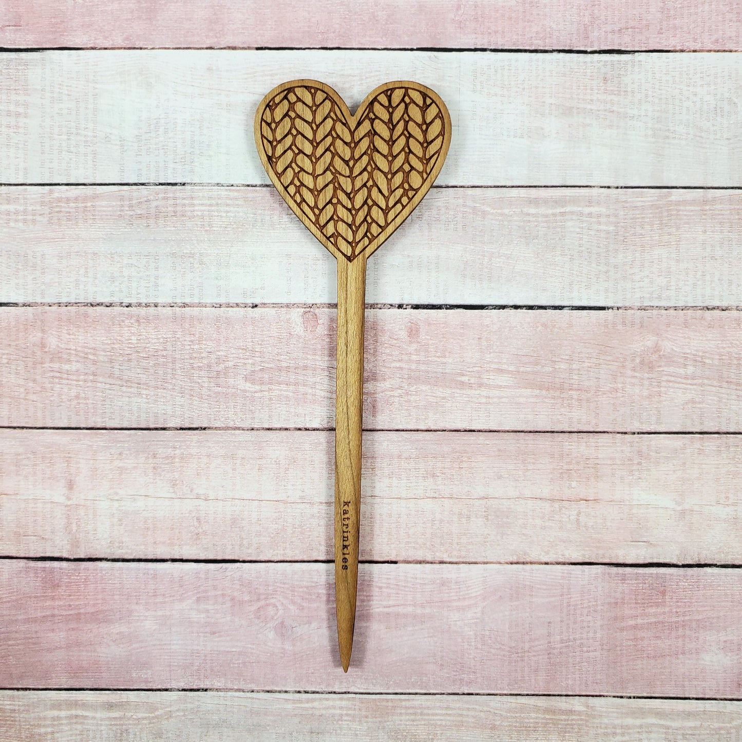 Shawl Stick - Knit Heart