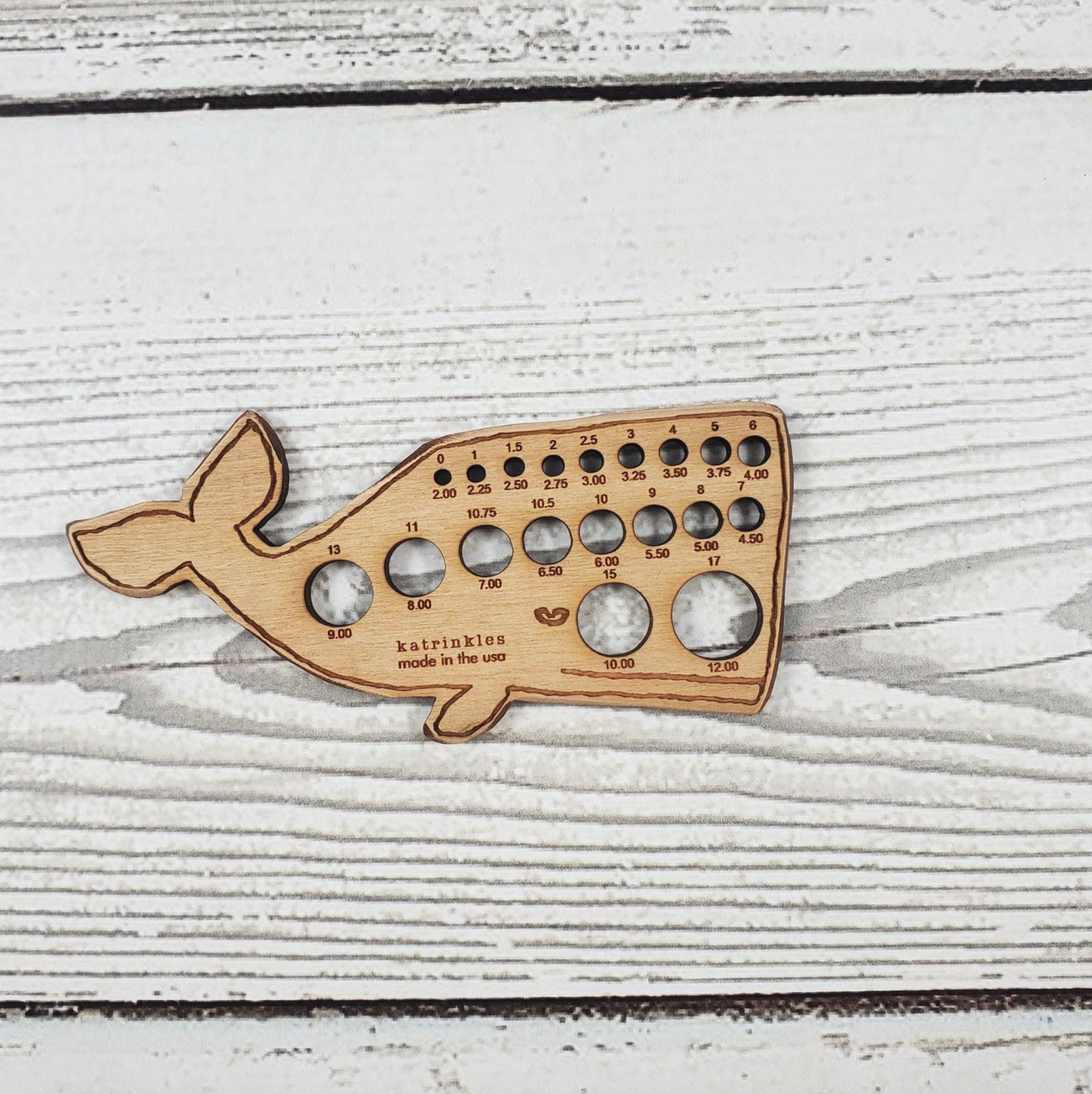 Whale Knitting Needle Gauge