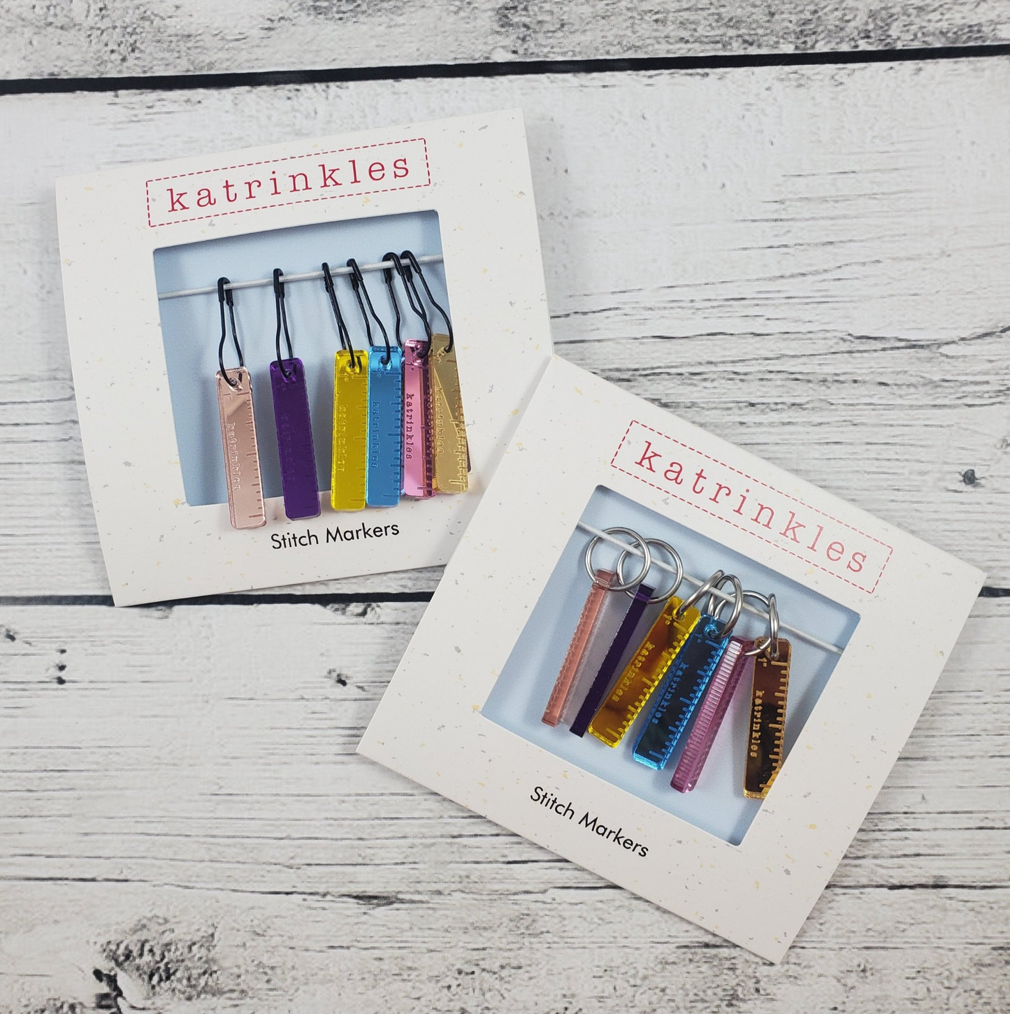 Mirrored Acrylic 1" Ruler Stitch Marker Set - 20% Off
