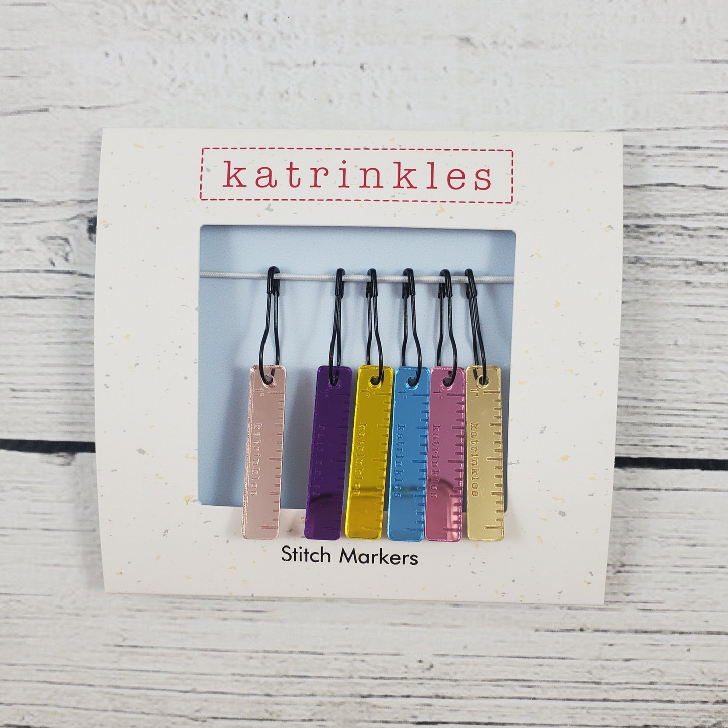 Mirrored Acrylic 1" Ruler Stitch Marker Set - 20% Off