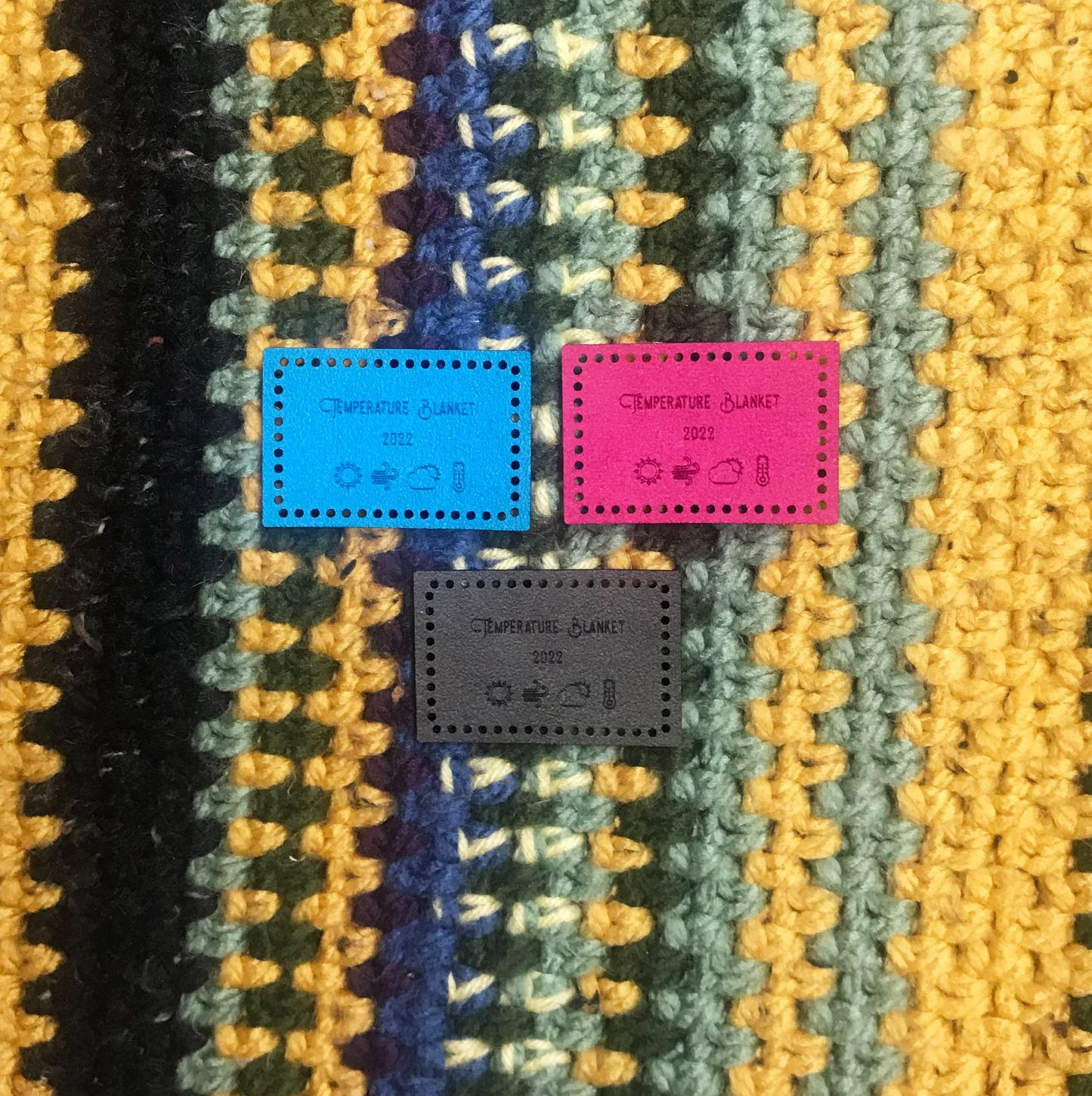 Temperature Blanket Faux Suede Tag