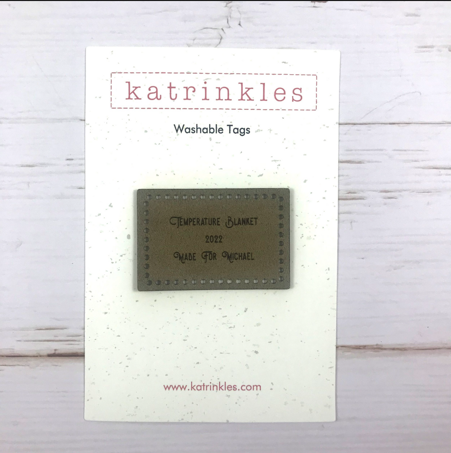 Temperature Blanket Faux Suede Tag