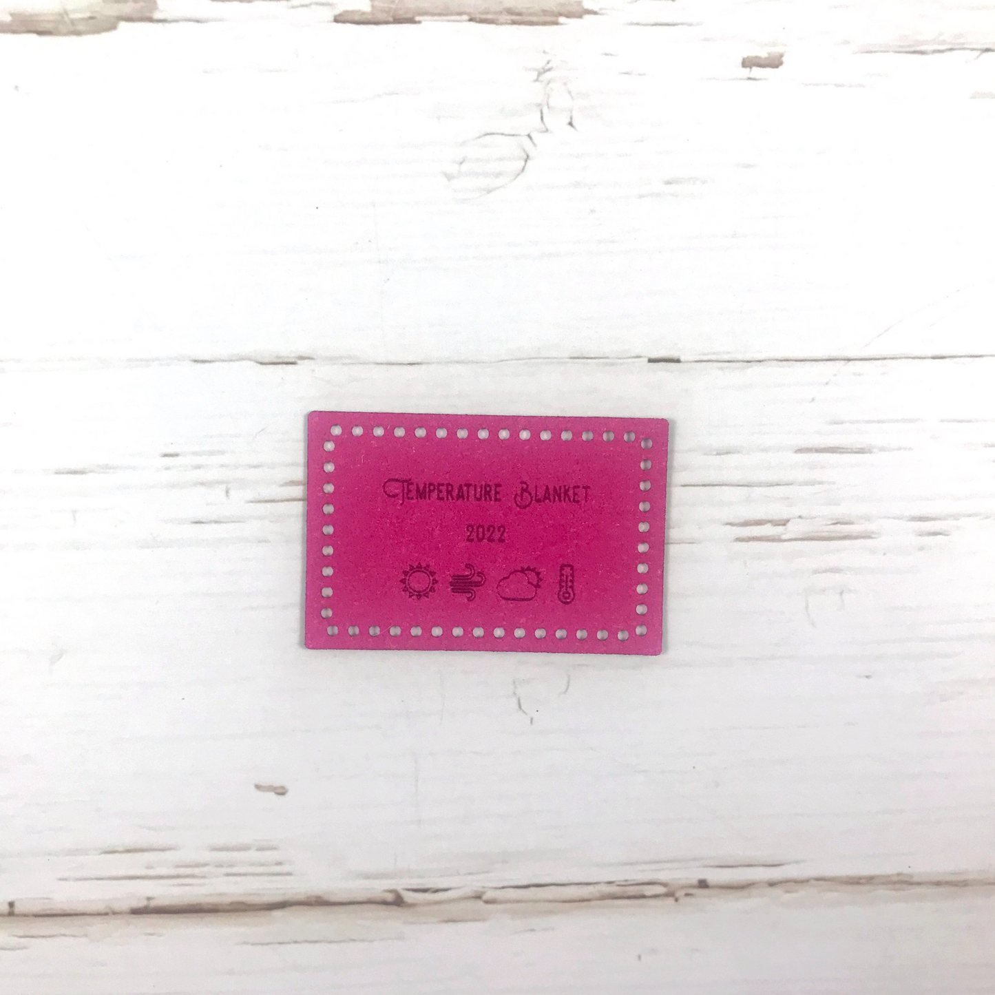 Temperature Blanket Faux Suede Tag