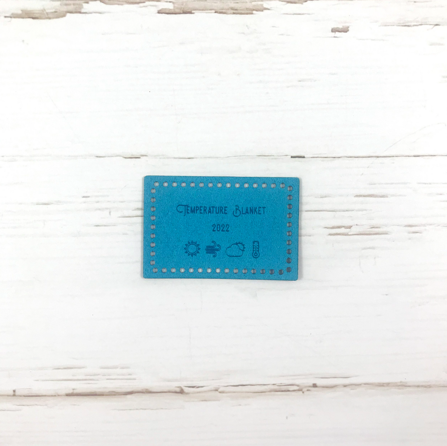 Temperature Blanket Faux Suede Tag