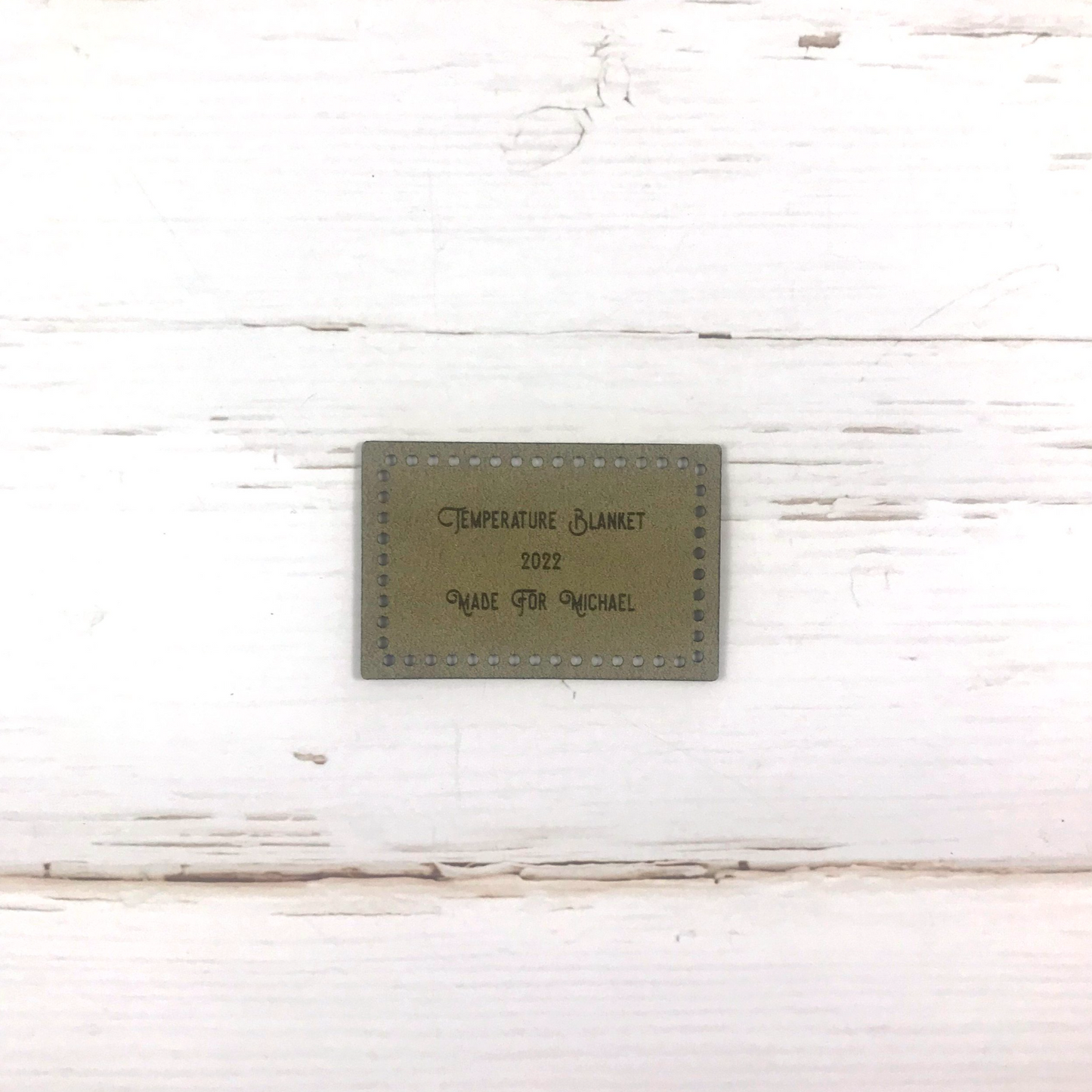 Temperature Blanket Faux Suede Tag