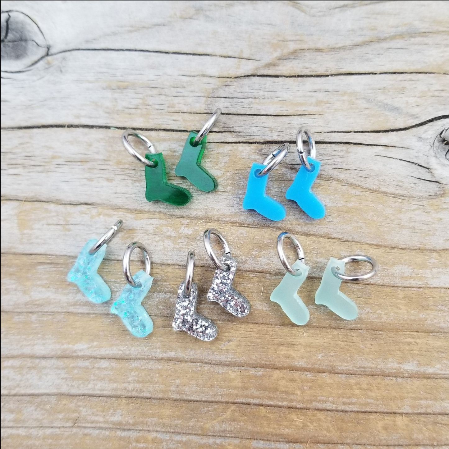 Tiny Sock Stitch Marker Set - Acrylic