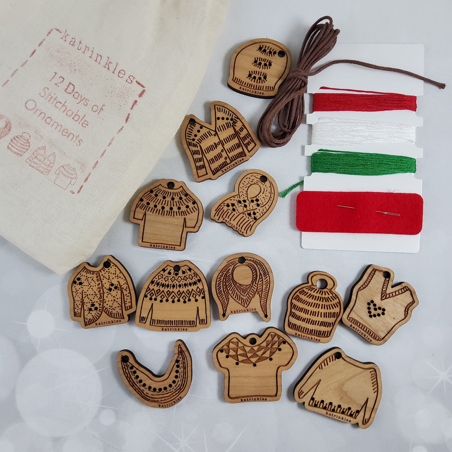 12 Days of Stitchable Ornaments Kit