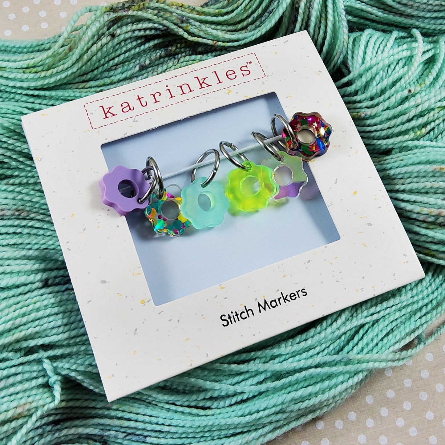 Acrylic Flowers Stitch Marker Set