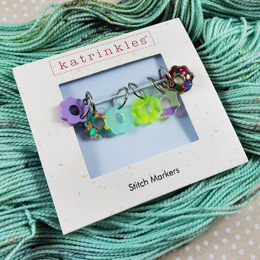 Acrylic Flowers Stitch Marker Set