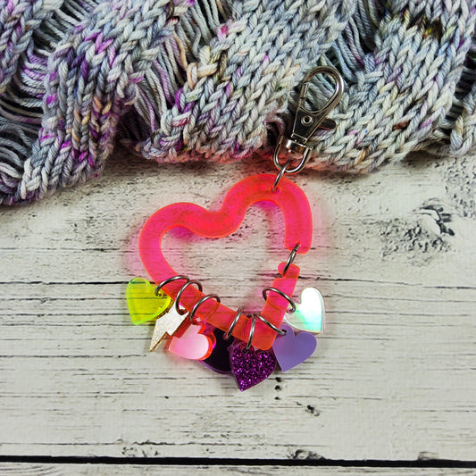 Acrylic Heart Stitch Marker Holder