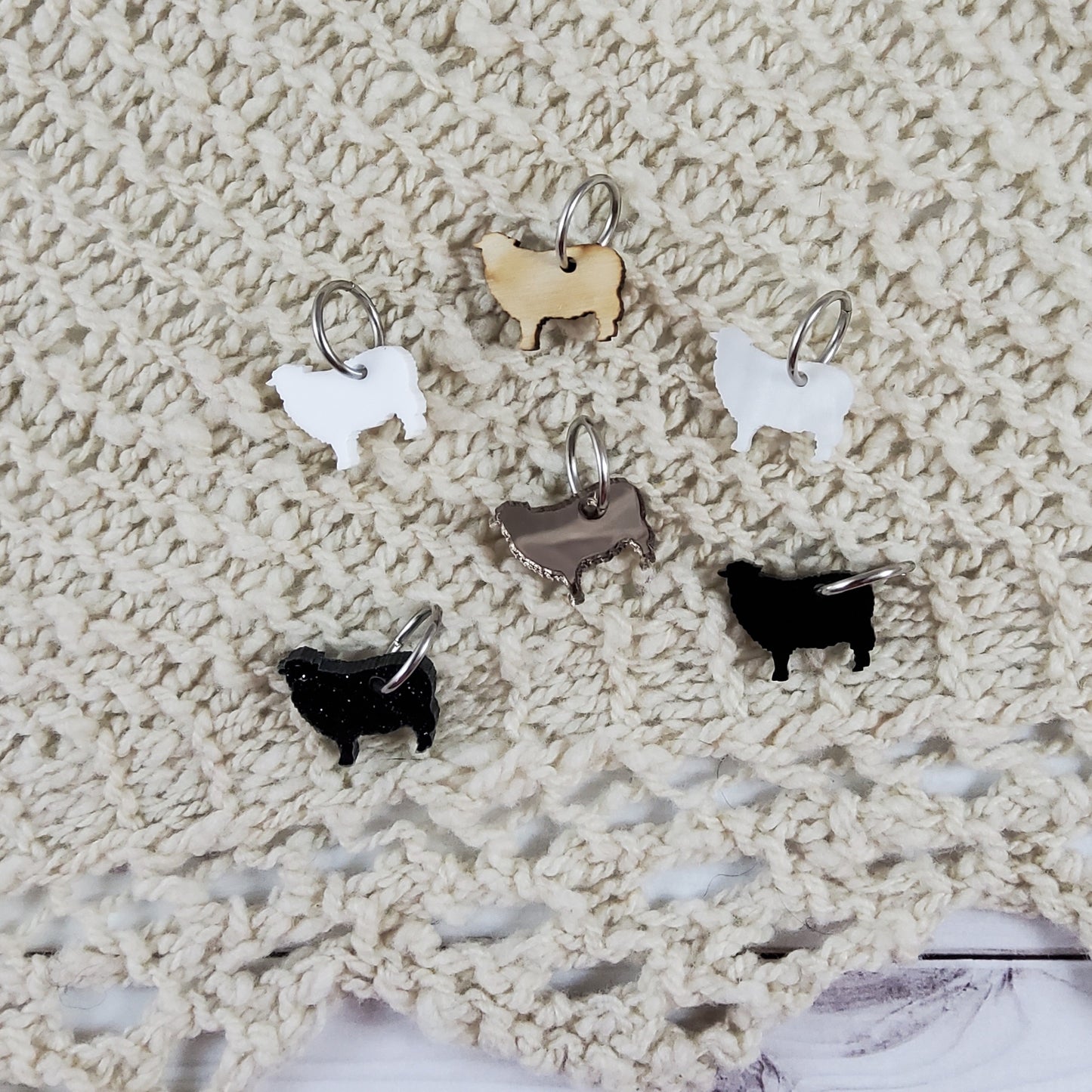 Acrylic Sheep Stitch Marker Set
