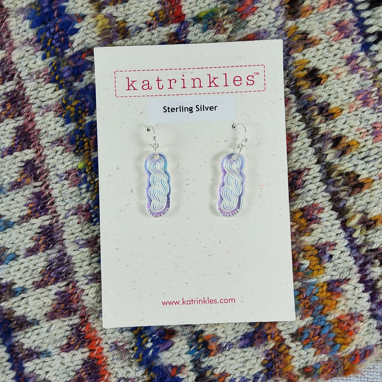 Iridescent Yarn Skein Earrings