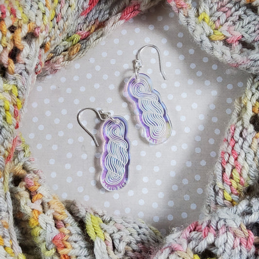 Iridescent Yarn Skein Earrings