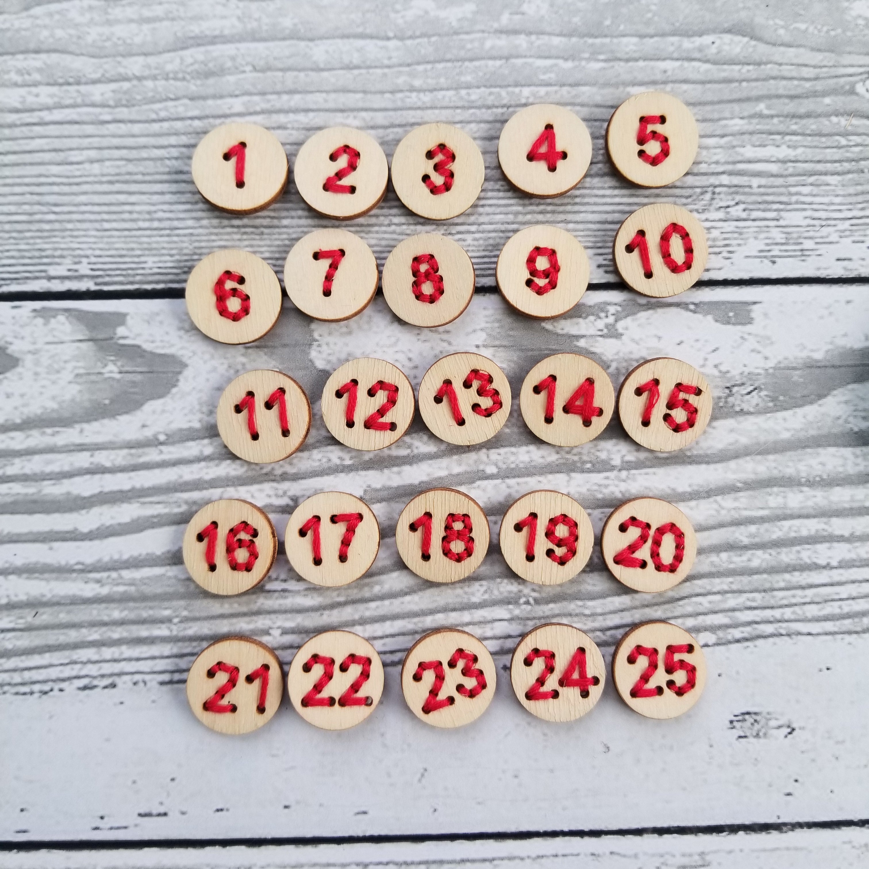 Advent Calendar Number Button Set | Holiday Gifts | Katrinkles ...