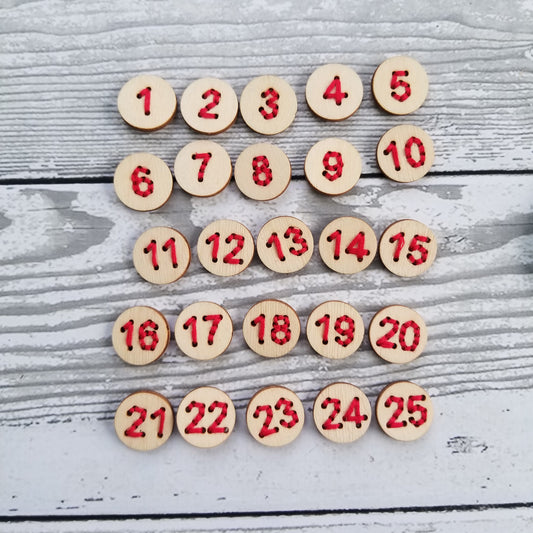 Advent Calendar Number Button Set