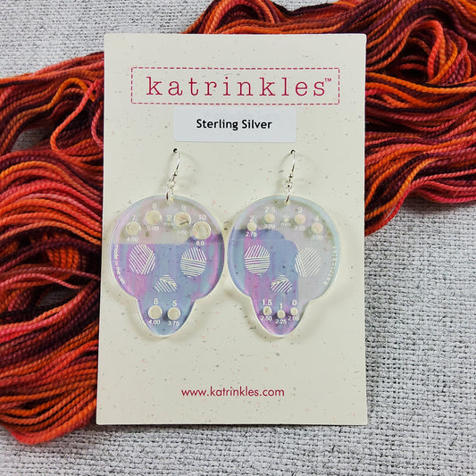 Halloween Collection 2025 - Iridescent Acrylic Skull Needle Gauge Earrings
