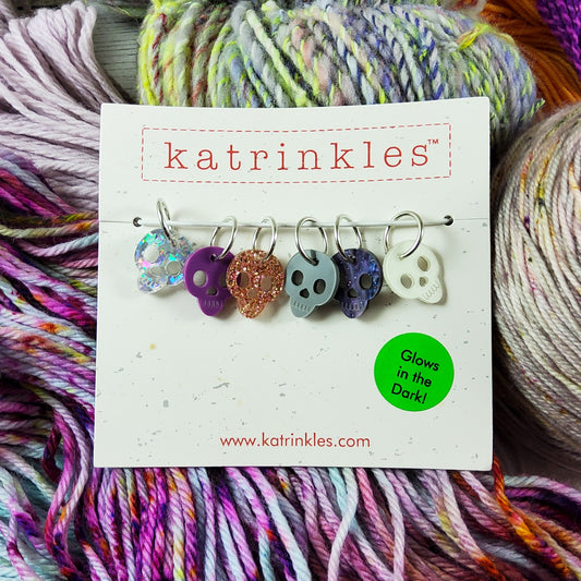 Starry Sky Skull Stitch Markers