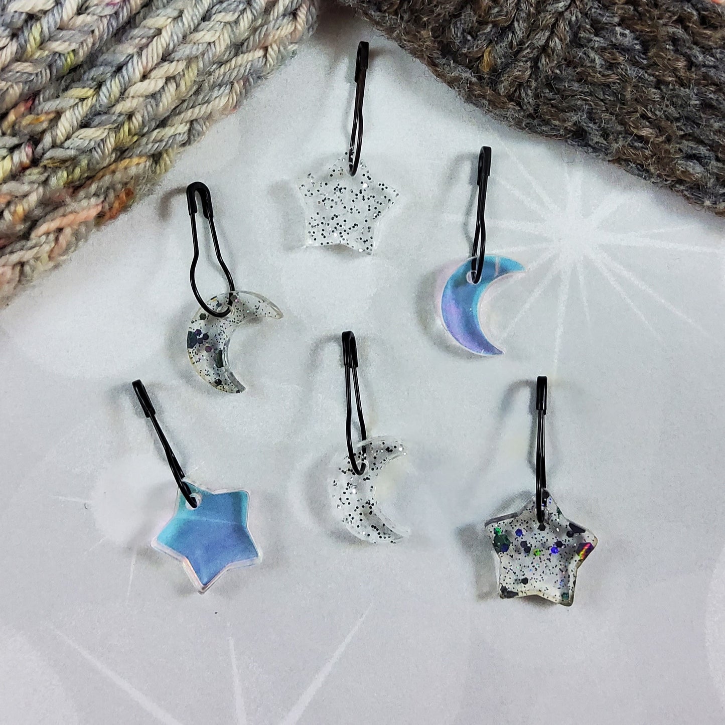 Holiday Collection 2023 Acrylic Stitch Marker Set - Stars & Moons