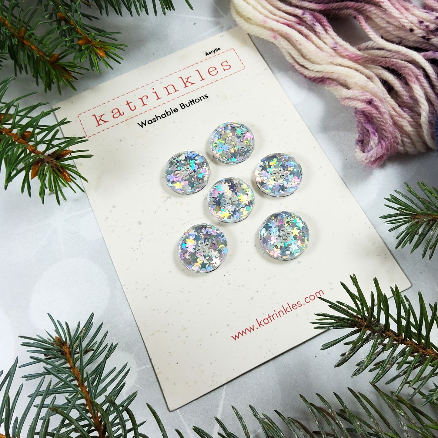 Iridescent Stars Acrylic Buttons