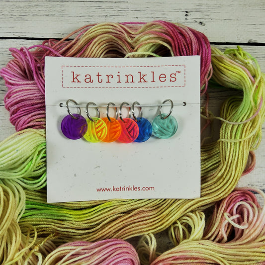Neon Yarn Ball Stitch Marker Set