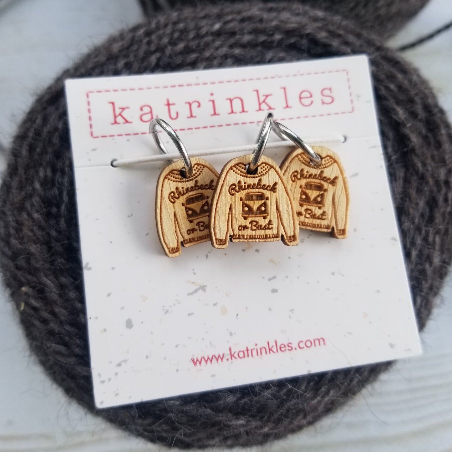 Rhinebeck or Bust Sweater Stitch Marker Set of 3