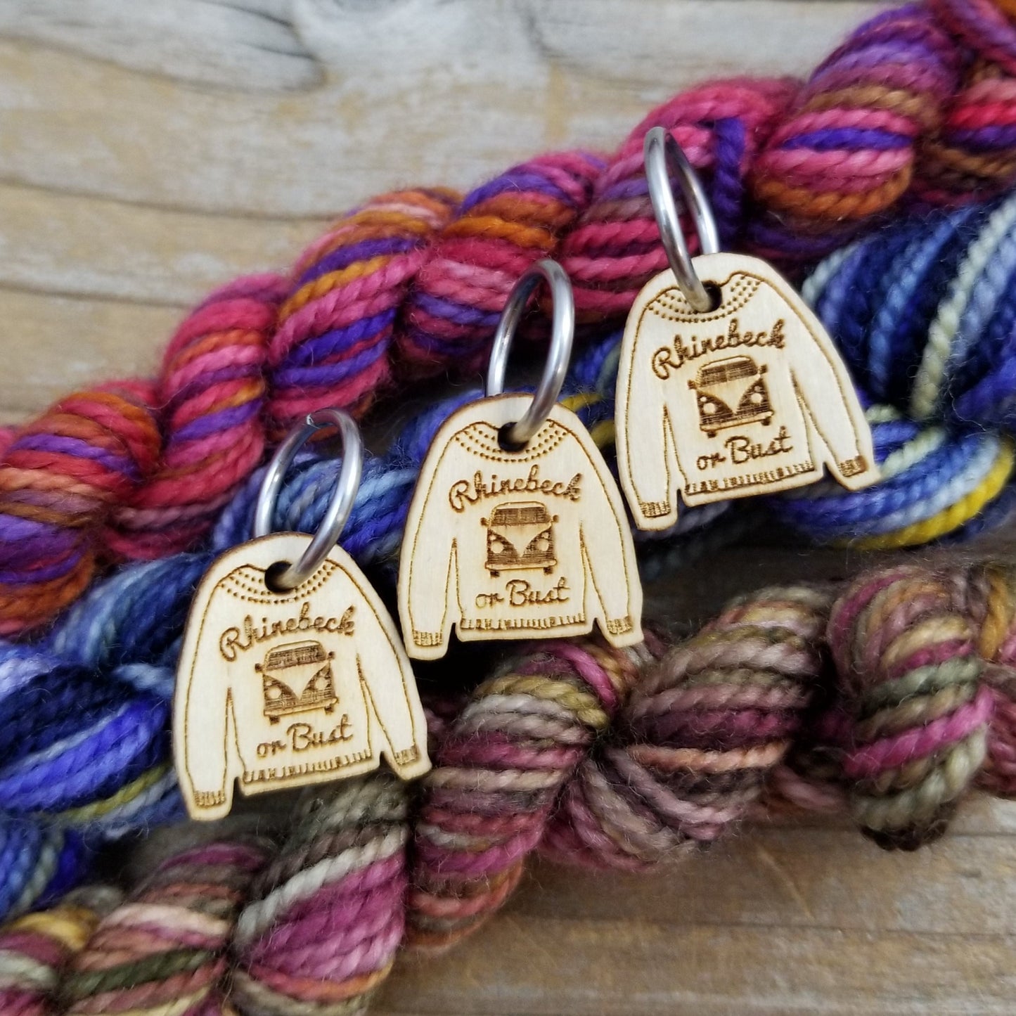 Rhinebeck or Bust Sweater Stitch Marker Set of 3