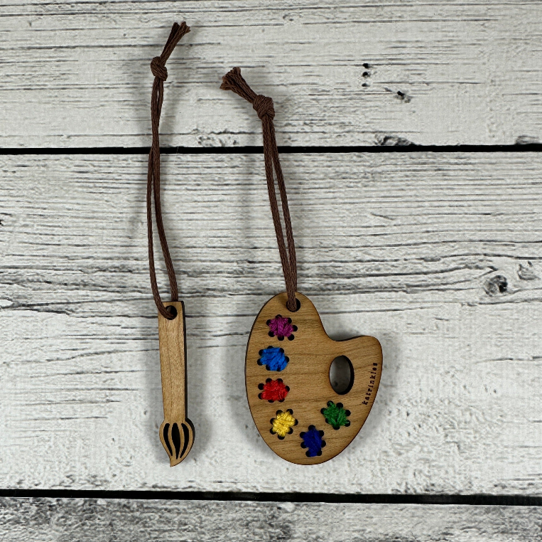 Stitchable Ornament Kit Paint Palette Brush Katrinkles