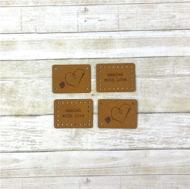 Faux Suede Mending Tag Set