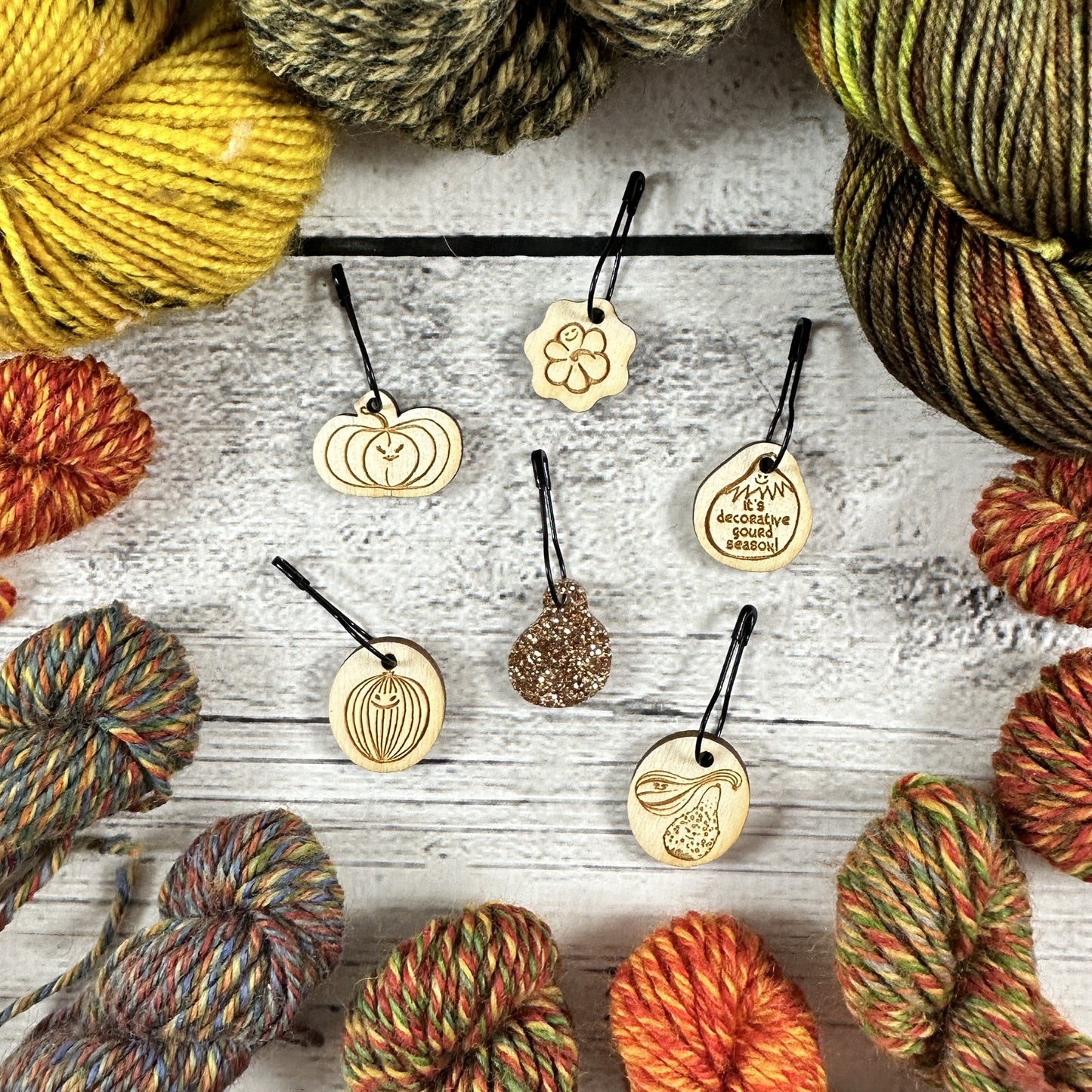 September 2023 Stitch Marker of the Month - Gourds