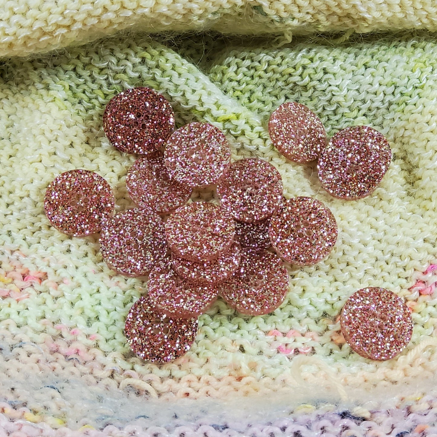 Rose Gold Glitter Acrylic Buttons