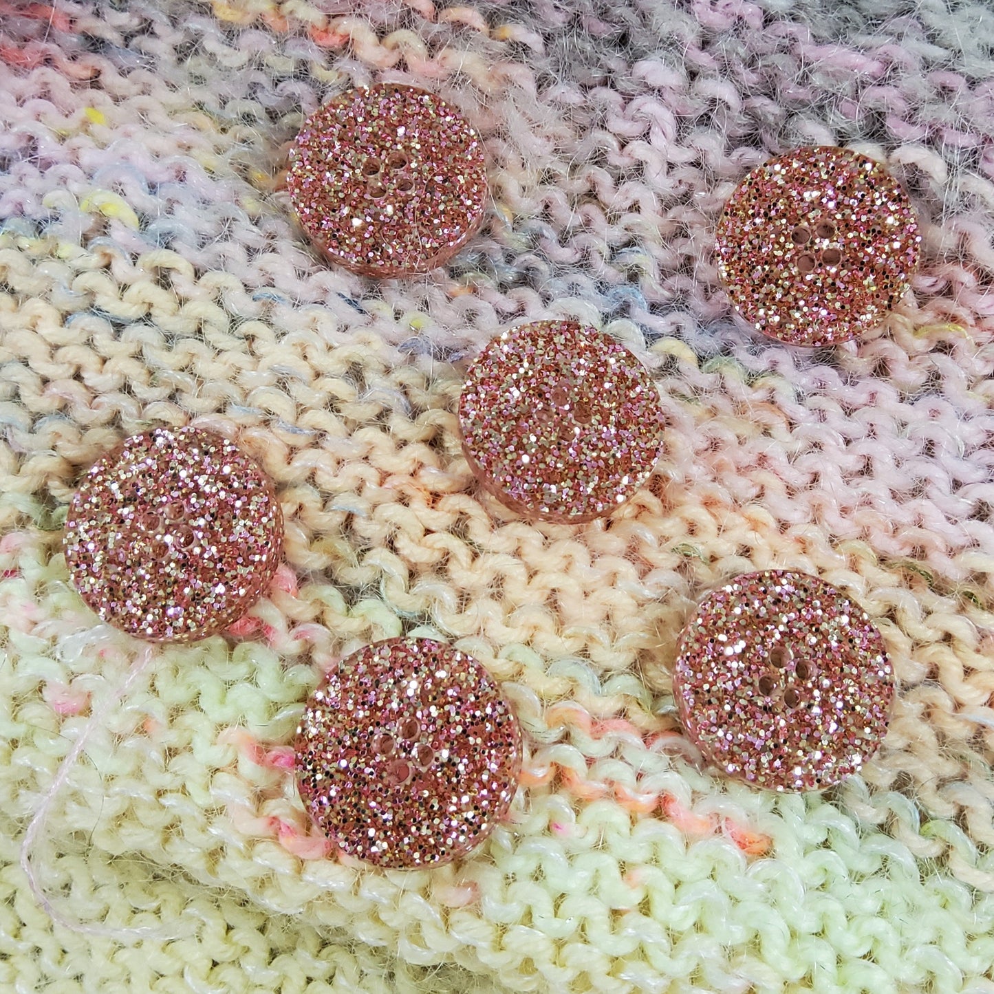 Rose Gold Glitter Acrylic Buttons