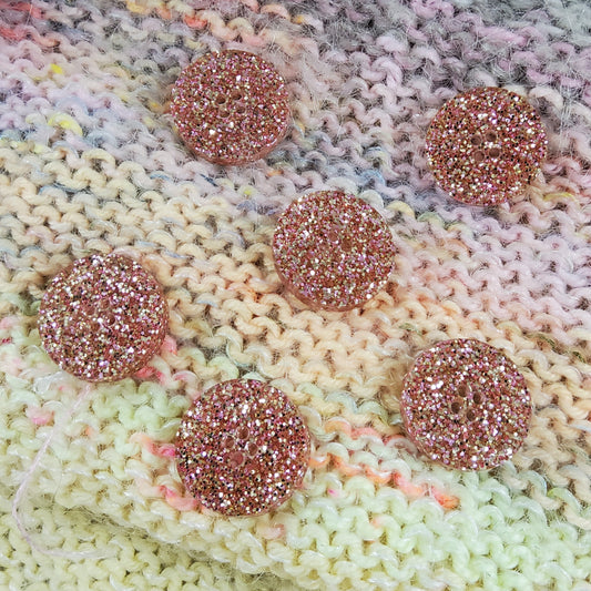 Rose Gold Glitter Acrylic Buttons