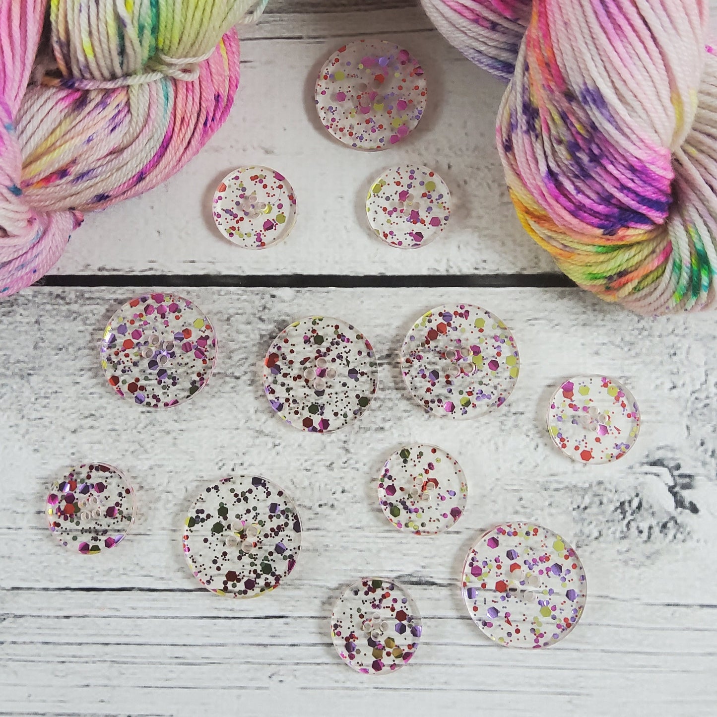 Spring Collection - Spring Glitter Acrylic Buttons