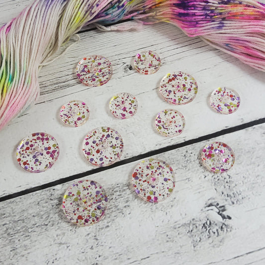 Spring Collection - Spring Glitter Acrylic Buttons