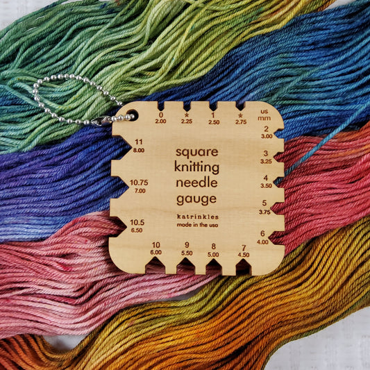 Square Knitting Needle Gauge Mini Tool