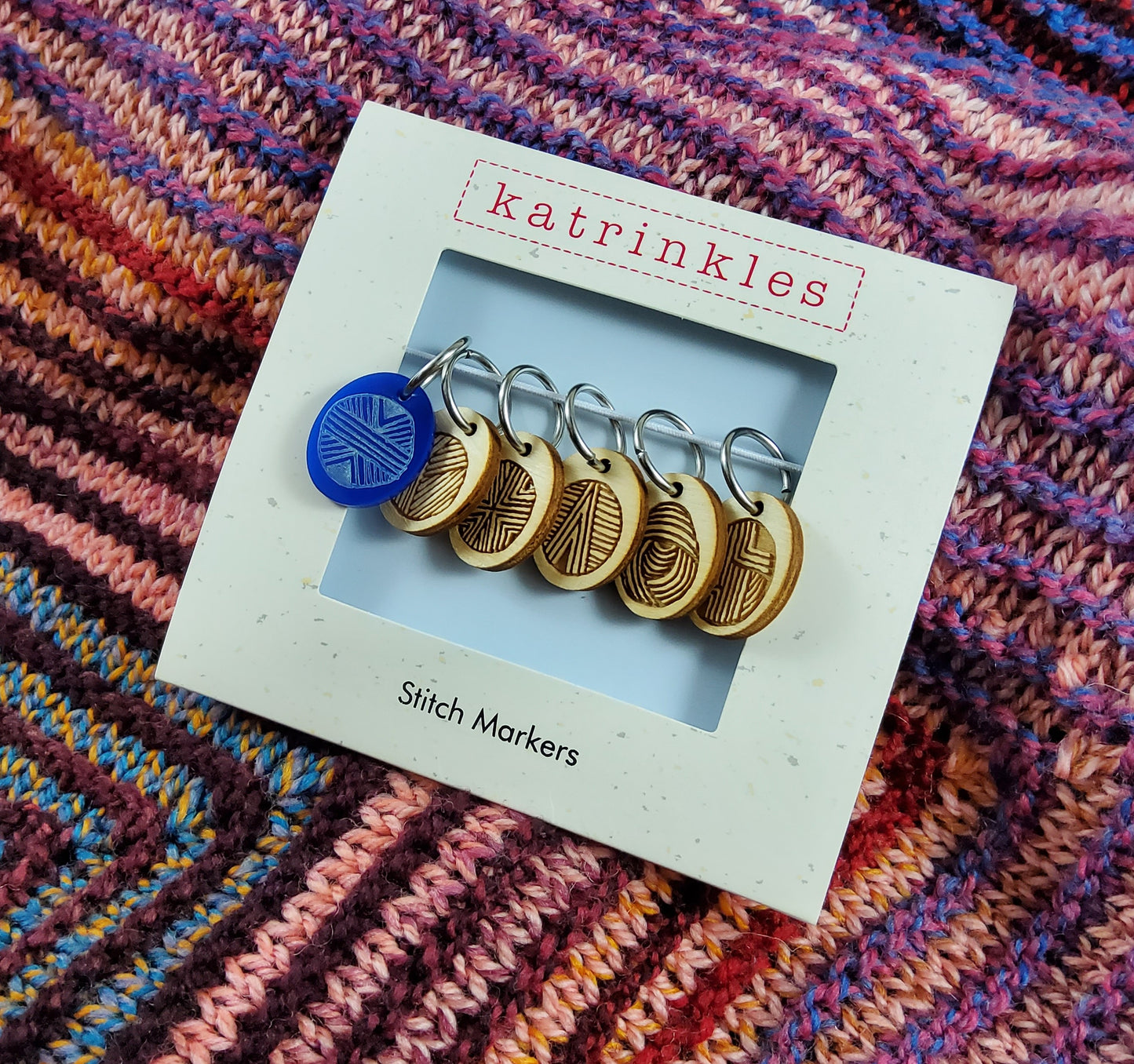 Stylized Yarn Ball Stitch Marker Set