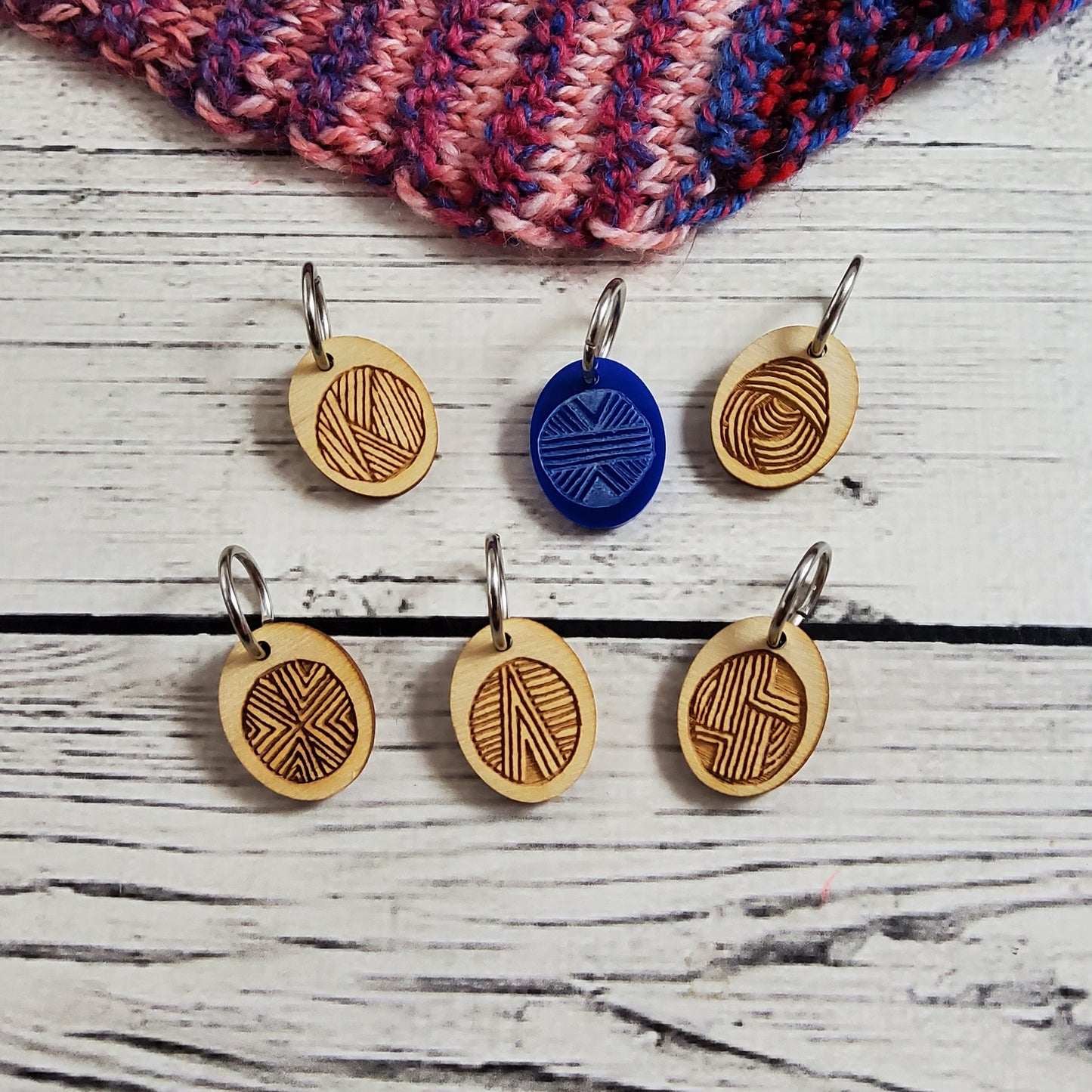 Stylized Yarn Ball Stitch Marker Set