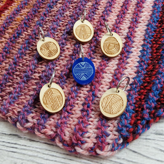 Stylized Yarn Ball Stitch Marker Set