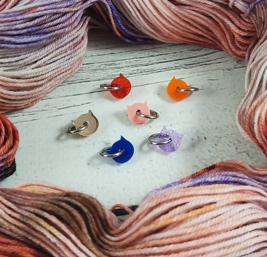 Tiny Cat Stitch Marker Set - Acrylic