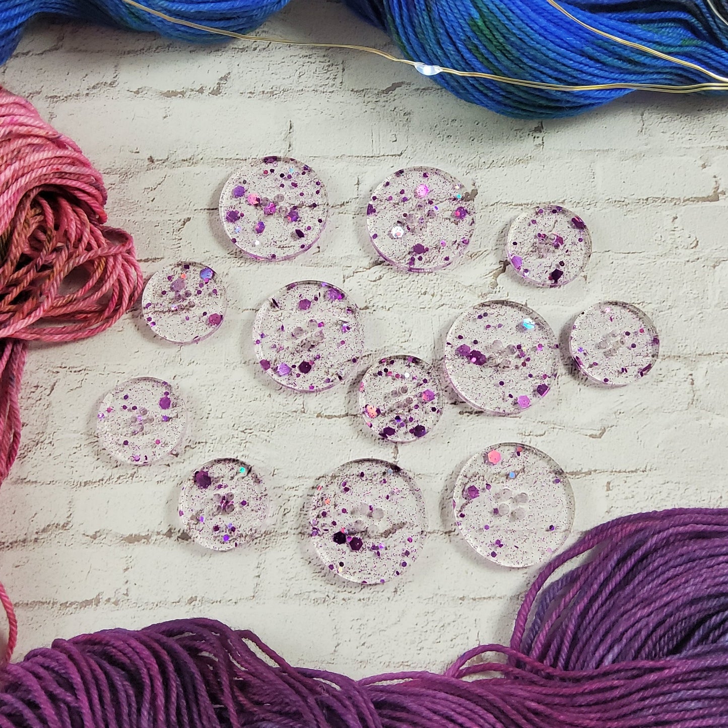 VKL NYC 2025 Sugar Plum Glitter Acrylic Buttons